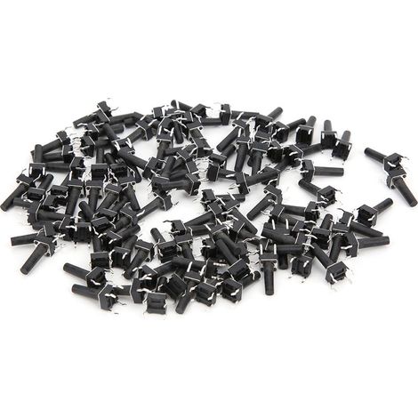 100 pieces switch Tactile momentary Micro button engineering plastic DC12V 50my DIP 6x15mm (1/5)