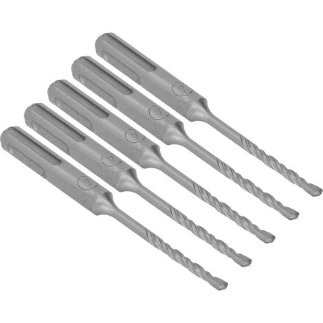 Lot de 5 forets à percussion à pointe carbure cémentée, 2 goujures, pour brique et pierre, diamètre d'ouverture 110 mm (4 mm / 0,16 po). (1/5)