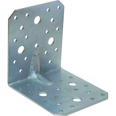 PIASTRA PER TRAVI PIEGATA 100X100MM L 90MM NERVATA ZINCATA BIANCO