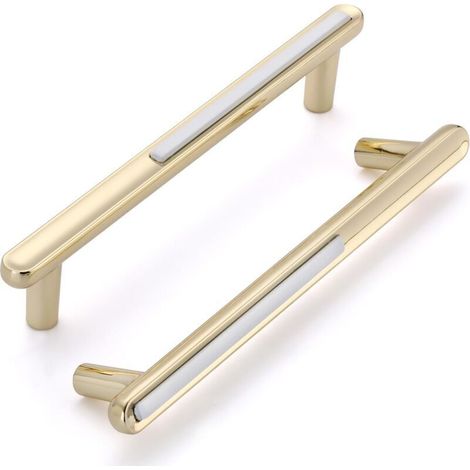 6 Piece European Style Kitchen Cabinet Handle for Door, Cabinet, Drawer with Screws, White - 128mm (1/4)