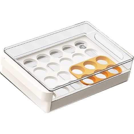 Boîte rangement porte-œufs 48 à tiroir plastique organisateur frigo cuisine (1/4)