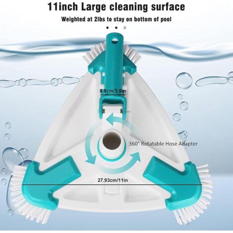 40016N - Tête de brosse triangulaire pour piscine avec poils : Très efficace et durable, protège votre piscine. (1/3)
