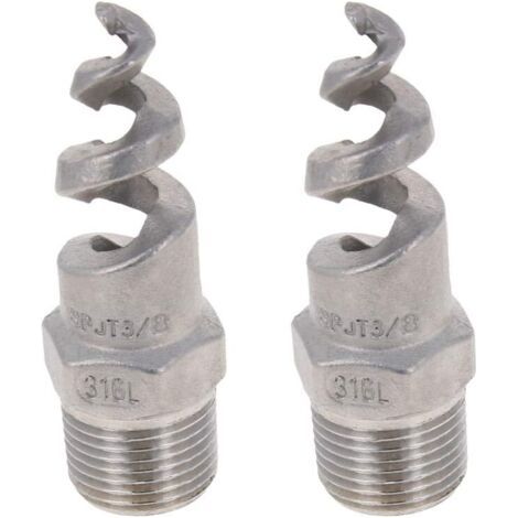 1/2BSPT Lot de 2 buses pulvérisation en acier inoxydable 316 avec filetage mâle et cône spirale Finition polie - 3/8BSPT 2pcs (1/5)