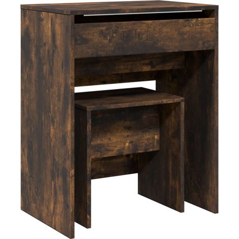 Maison Exclusive - Schminktisch mit Hocker Räuchereiche 60x40x113