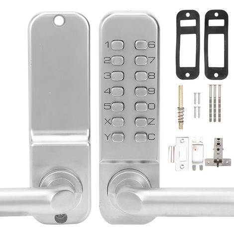 Serrure de porte mécanique intelligente à code numérique, sécurité anti-intrusion sans alimentation pour accès domicile. (1/5)