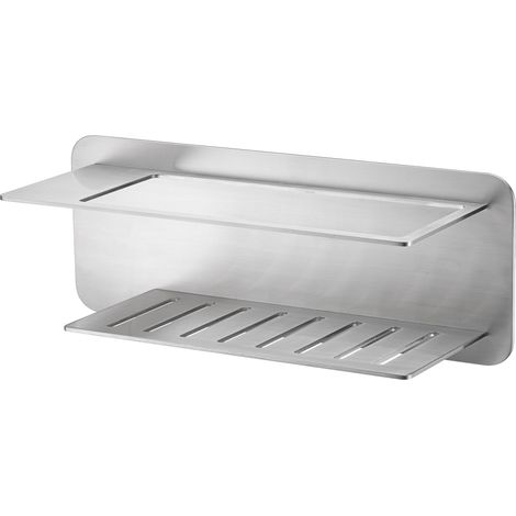 IMEX Portasapone frontale in acciaio s304 e ottone finitura nichel spazzolato resistente a corrosione e usura design compatto per installazione muro bagno e cucina modello BETHARI Imex-ADT009-NQ (1/2)