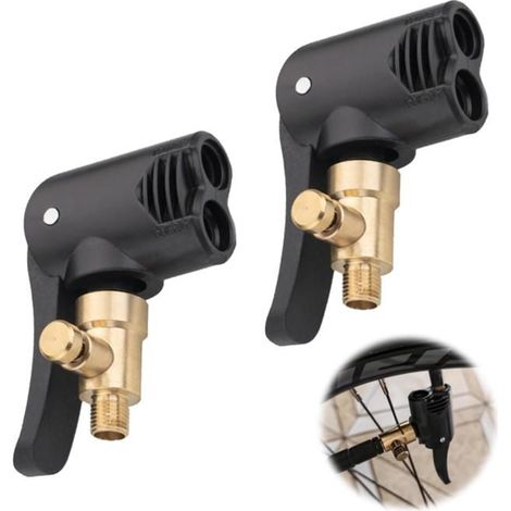 2 Pièces Adaptateur de Valve de Pneu de Voiture, Embout Gonflage Pneu Voiture, Embout Pompe Velo, Compatible Pneus Schrader Presta (1/5)