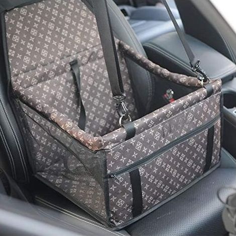 Litzee – Siège auto pliable et étanche pour chien – Ceinture de sécurité – Sac de rangement – 40 x 30 x 25 cm – Compatible avec toutes les voitures (1/5)