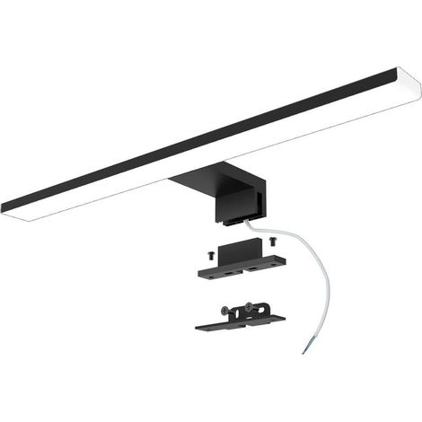 Noir,Applique murale LED pour miroir de salle de bain, 30 cm, 6 W, lumière neutre, 4000 K, ultra mince, à clipser/sur meuble miroir/murale (1/5)