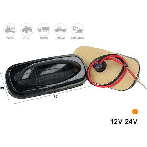 Kit Luci Fanali Fume Colore Arancione 24V 12V Luce Ingombro Cortesia Cupola Cappa Del Camion Bus Barca (1/3)