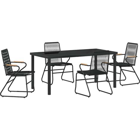 Ensemble de salle à manger pour jardin 5 pcs,Salon de jardin Noir Rattan PVC CFW22114 (1/5)