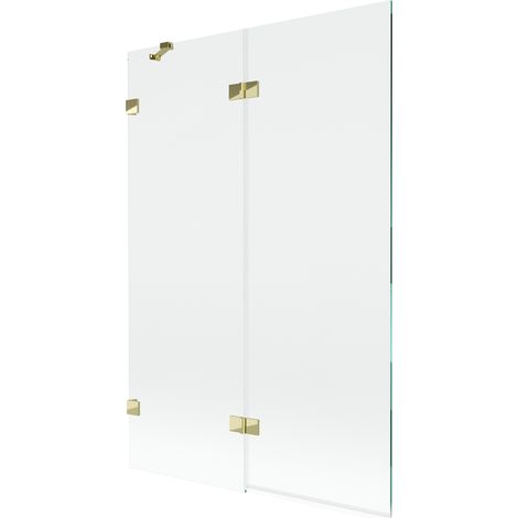 Mexen Lunar Duschwand, 2-türig, links, 120 x 150 cm, transparent, gold - 897-120-100-50-00-L (1/5)