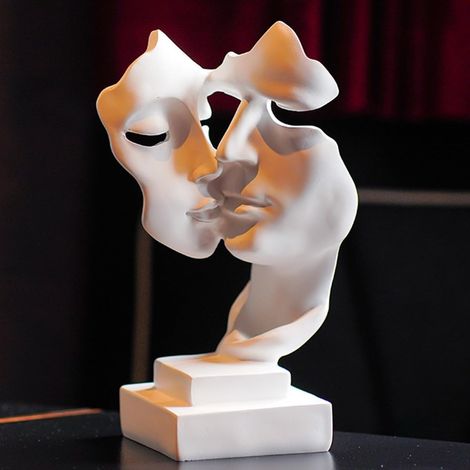 1 Statue De Couple, Sculpture Abstraite En Polyrésine, Finition Peinte À La Main, Déco Pour Salon Et Bureau