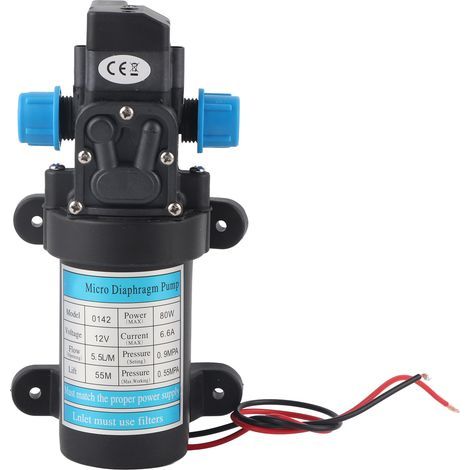 Micro pompe à eau électrique à haute pression, 12V, 80W, auto-amorante, à diaphragme, pour lavage de voiture, pompes de commutation de pression (1/5)