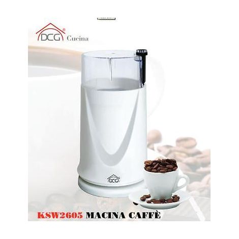 DCG Eltronic KSW2605 appareil à moudre le café 150 W Acier inoxydable, Blanc