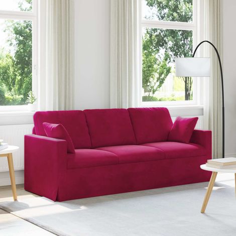 Sofa Weinrot 198 x 78 x 80 cm Samt