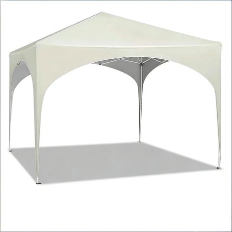 Pavillon pliant 3x3 m – Gazebo imperméable anti-UV avec toit Oxford 210D argenté, hauteur réglable (250-258 cm), cadre métallique antirouille, inclut sardines et cordes – Pour jardin, terrasse, balcon