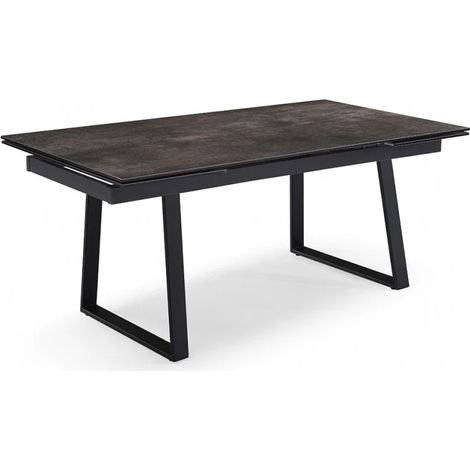 Table extensible 160/240 cm céramique gris vieilli pied luge - MAINE 02 (1/5)
