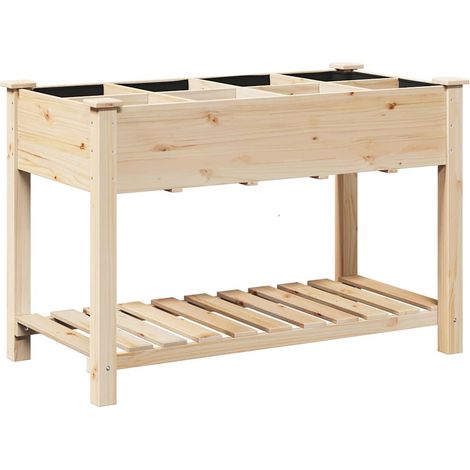 Cache-pot de jardin,Jardinière,Bac à fleurs avec étagère Beige 115 x 59 x 76.5 cm CFW30306 (1/5)