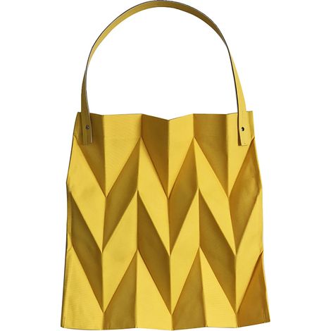 Sac Shopping Réutilisable Grande Capacité Design Polyline pour Voyage Bureau Maison Jaune (1/5)