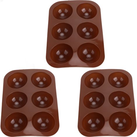 Moule à gâteau en silicone demi-sphère à 6 cavités (lot de 3) pour bombes au chocolat, gâteaux et puddings. (1/5)
