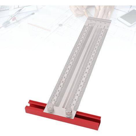 Règle de traçage en acier inoxydable 200 mm, règle à trous, règle de traçage pour le travail du bois, règle à angle droit, règle à trous pour le travail du bois, règle graduée (1/5)