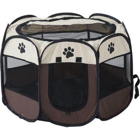 Parc Chien Parc à Chiot Enclos pour Chiens Chats Lapins Pliable Utiliser à l'intérieur et à l'extérieur (café) (1/5)