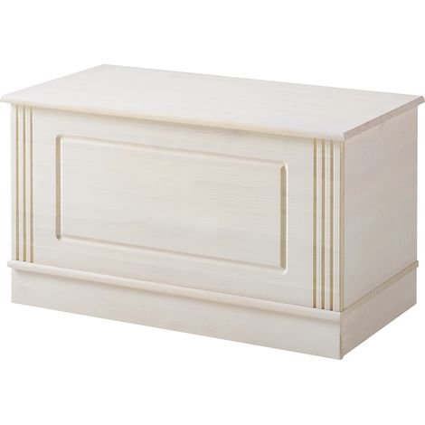 Anita-Commode  en bois massif blanc style cottage (1/5)