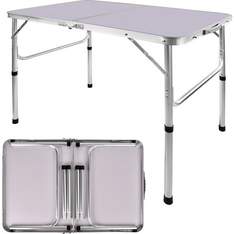 Folding Camping Tisch Leichte Tragbare Aluminium Picknick Einstellbare Höhe (1/5)