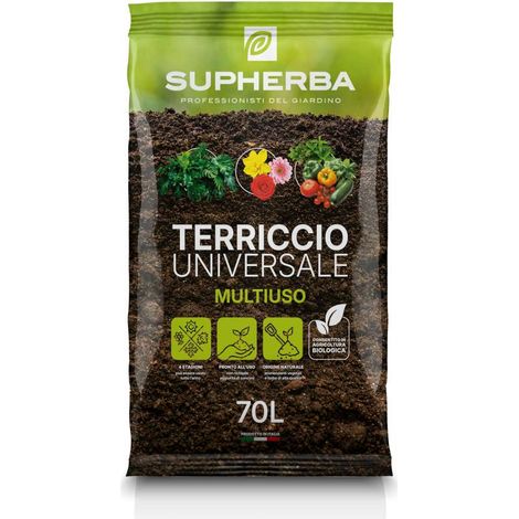 Supherba Terriccio Universale 70L - Pronto all'uso per piante verdi e fiori