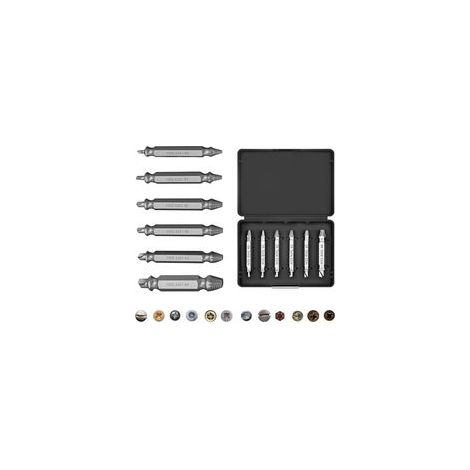 Kit de 6 Extracteur Vis en Acier HSS 4341 Tourne à Gauche Extracteur de Vis Cassée Multifonction Kit Extracteur de Vis pour Bricolage Ménager et Réparation Mécanique (1/5)