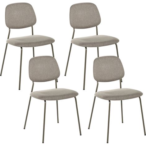 Esszimmerstuhl 4er Set RILEY Stoff Taupe