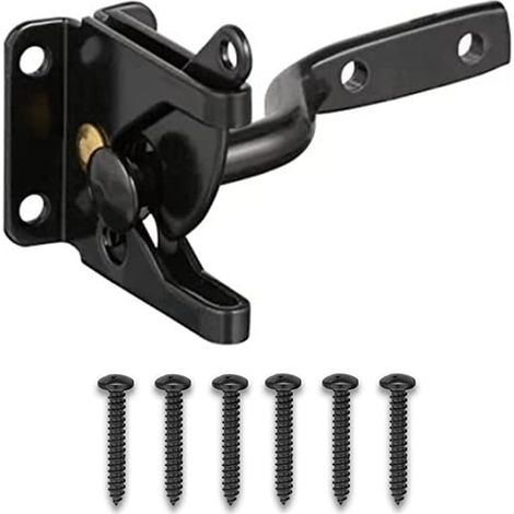 1 pièce noir loquet de porte de jardin serrure de porte de jardin serrure à boulon autobloquant avec 6 boulons pour porte de Clôture-Fei Yu (1/5)