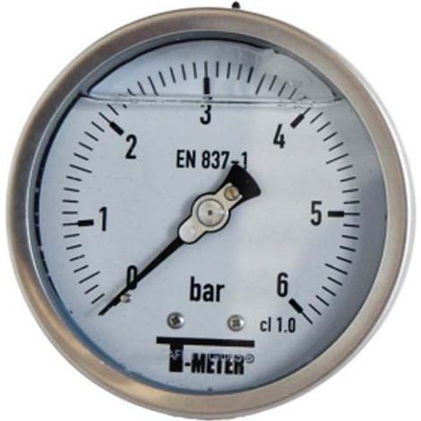 Manomètre TOUT Inox à bain de glycérine AXIAL Mâle 1/2" (15/21) - Ø100 - Pression 0 / 1.6 bar - Sferaco