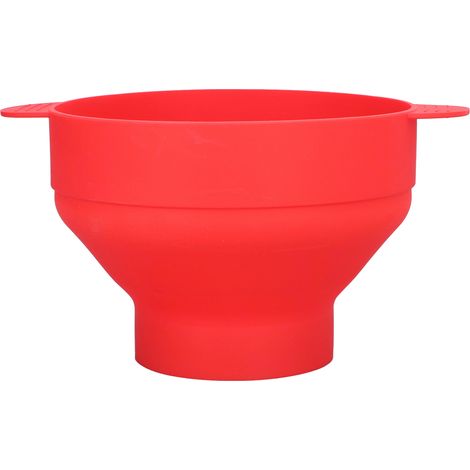 Grand bol en silicone rouge avec couvercle et poignée pour pop-corn au micro-ondes et four, résistant de -40°C à +230°C, lot de 1. (1/5)