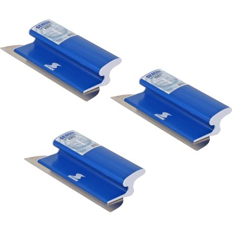 Semin – Lot de 3 lames à enduire 25 cm – Inoxydable – Résistantes à l'abrasion – Lissage sans bavures sur plaques de plâtre (1/4)