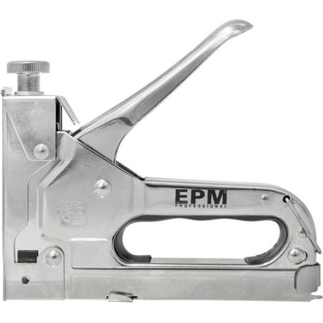 Agrafeuse Tapissière - Réglable Force D'Enfoncement - Compatible Types G L E - 4 À 14 Mm - Acier Chromé - 1 Pièce (1/4)