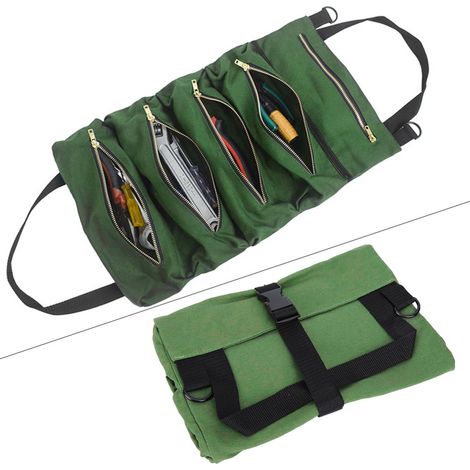 Sacoche en toile portable pour ranger les clés, enroulable, avec organiseur (1/5)