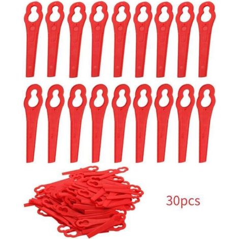 Lames de rechange rouges pour tondeuse à gazon, 30 pièces, en plastique, pour FRT18A, FRT18A1, Art. 46155, FRT20A1, accessoires (1/4)
