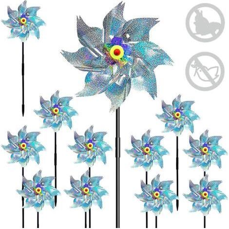 10 autocollants réfléchissants en forme d'éolienne, répulsifs anti-oiseaux réfléchissants, répulsifs anti-oiseaux en forme d'éolienne pour le jardin, répulsifs anti-oiseaux réfléchissants (1/5)