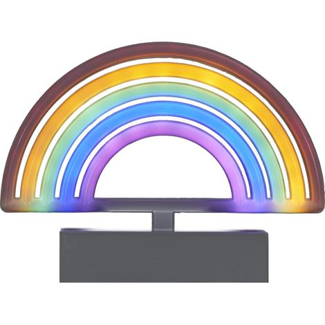 Lampe LED Effet Néon "Arc en Ciel" 22cm Multicolore (1/4)