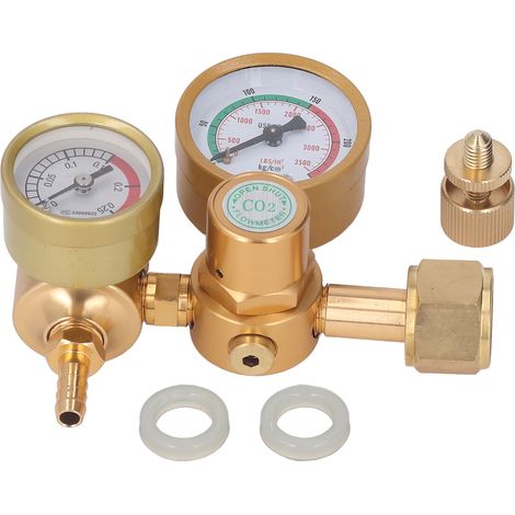 Détendeur argon/CO2 0 à 4500 PSI CGA580, entrée filetée femelle 15/16", sortie 1/4", manomètre en laiton pour soudage TIG/MIG (1/5)