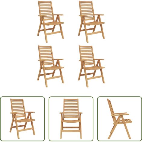 Chaise extérieure - Chaise de jardin 4 pcs Marron 52 x 64,5 x 108 cm (1/5)
