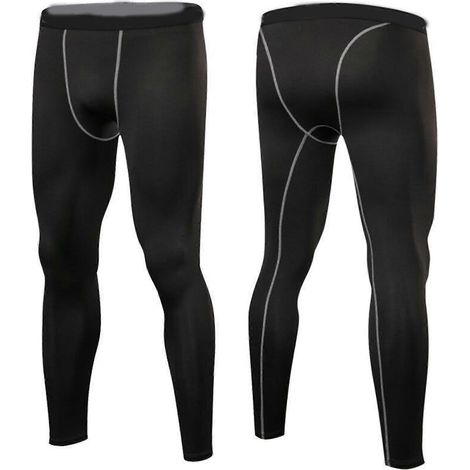 Elastische Kompressionshose für Herren, atmungsaktive Sportleggings, schnelltrocknende Lauftights, Fitness und Bodybuilding, taillierter Bund (1/5)