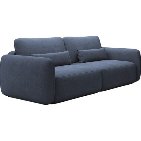 Divano letto 3 posti in Tessuto testurizzato Blu marine  - VOPOZA