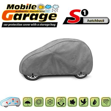 Hochwertige Autoabdeckung Kegel, Serie Mobile Garage, Größe S1 für Hatchback, 250–270 cm x 134–143 cm, grau