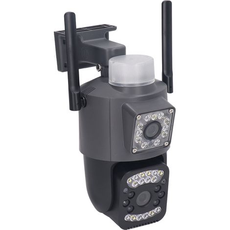 Caméra WiFi double objectif HD 5 MP, caméra réseau sans fil étanche IP66, vision nocturne, prise UE 110-240 V (1/5)