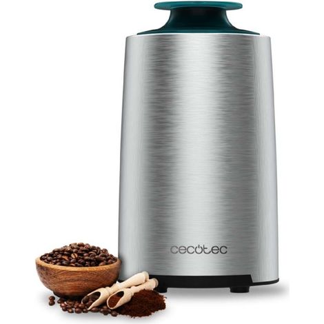 Cecotec Moulin à Café et Épices Titanmill 400 Steel, Puissance 200 W, Lame en Acier Inoxydable, Capacité 70 g, Système de (1/5)