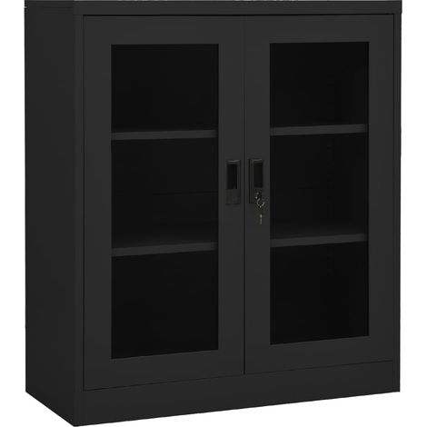 Büroschrank Anthrazit 90x40x105 cm Stahl vidaXL (1/5)