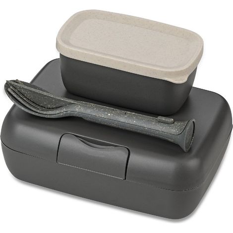 Brotdose mit Trennwand CANDY READY + Besteck-Set, 4-teilig, KOZIOL (1/3)